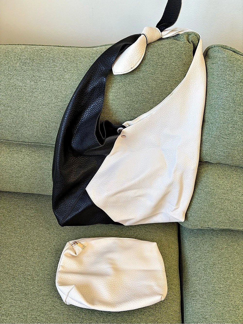 Anthropologie Slouch Bag in Black & Ivory